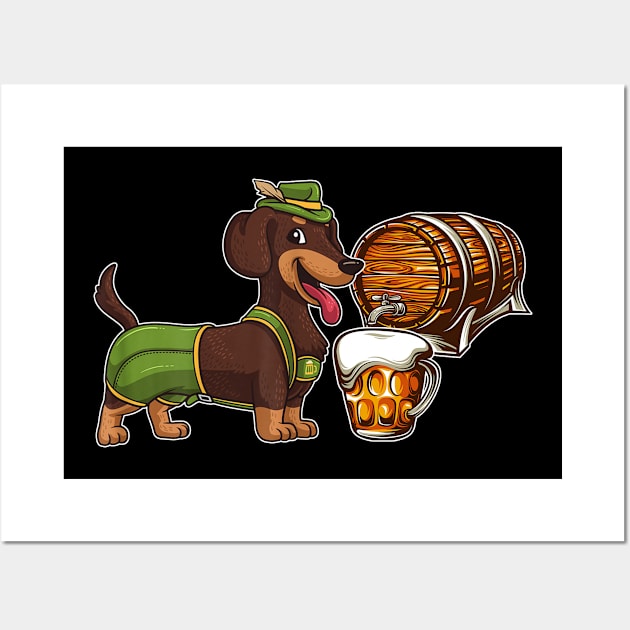 German Dachshund Oktoberfest Dogs & Beers Lover Wall Art by sparkinswigeon